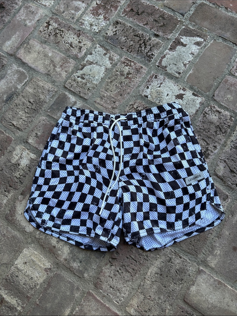 Legends Men’s Black & White Checkered Athletic Shorts
